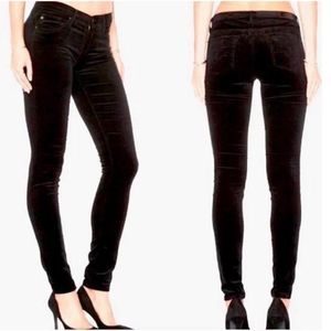 AG Adriano Goldschmied Black Skinny Velvet Pants